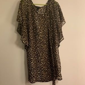 White House Black Market- (Sheer) Leopard Kaftan